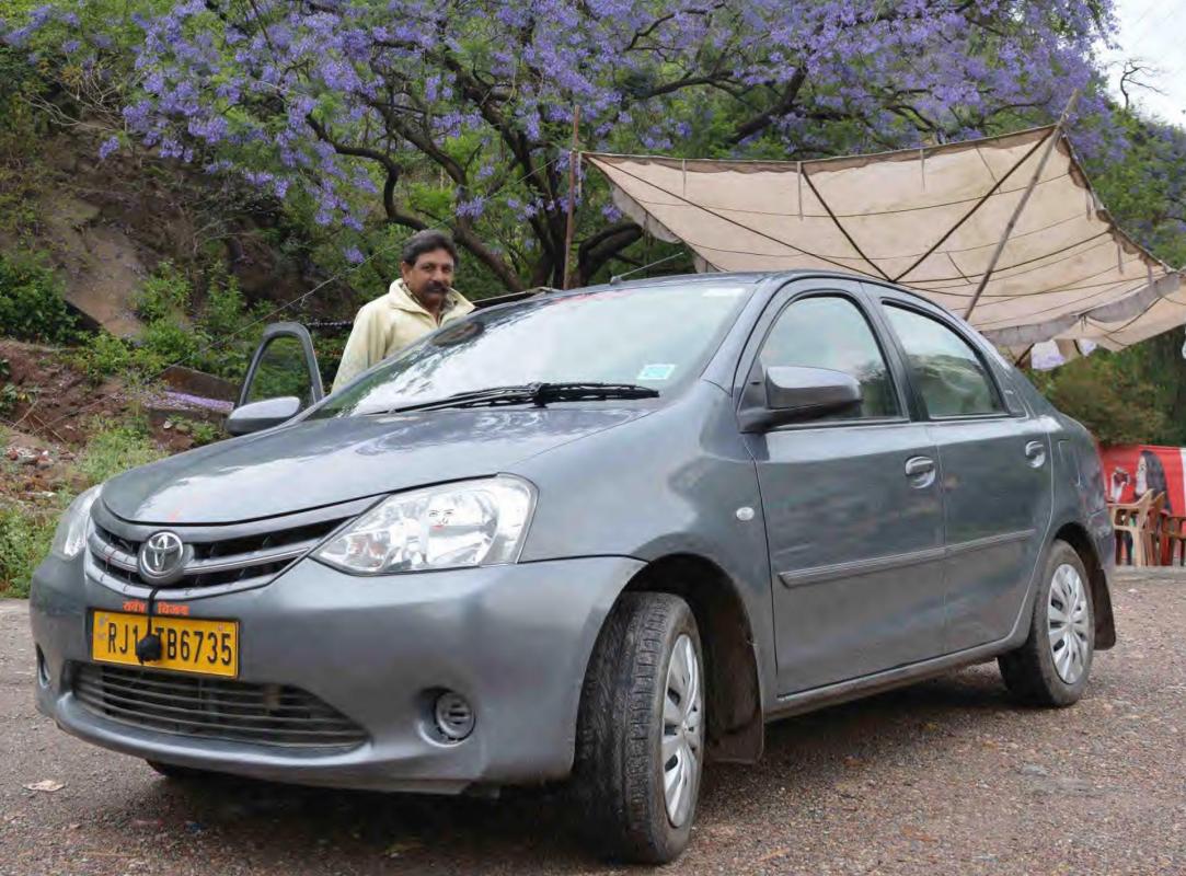 Raj with his Toyota Etios car
